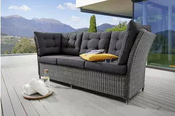 Destiny PALMA 3-Sitzer inkl. Auflagen Polyrattan vintage grau