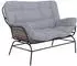 Mendler HWC-P75 Gartensofa 2-Sitzer Poly-Rattan dunkelgrau, Polster hellgrau (119737)