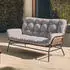 Mendler HWC-P75 Gartensofa 2-Sitzer Poly-Rattan dunkelgrau, Polster hellgrau (119737)