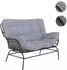 Mendler HWC-P75 Gartensofa 2-Sitzer Poly-Rattan dunkelgrau, Polster hellgrau (119737)