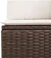 vidaXL Sofa Set mit Kissen 4 pcs Braun und Creme Poly-Rattan