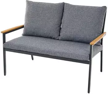 Siena Garden Liguria Gartenloungesofa Aluminium/Gardino-Geflecht, Anthrazit/Grau (V32924)