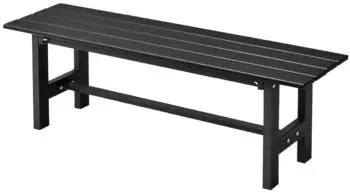 Costway Gartenbank 2-Sitzer ohne Rückenlehne HDPE schwarz (NP11139DK)