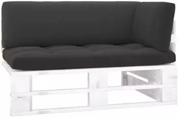 vidaXL Outdoor-Ecksofa Paletten Kiefernholz Impr&auml;gniert Wei&szlig; (3066572)