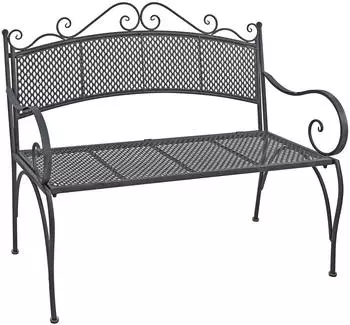 Dema Provence Gartenbank Metall, Grau Antik, 110x55x93cm, bis 230kg (94104)