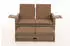 CLP Ancona Polyrattan 2-Sitzer Gartensofa, braun-meliert/terrabraun (11838140)