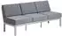 Dehner Chicago Loungebank 3-Sitzer, Aluminium/Polyester, grau/silber, 195x79.5x76.5cm