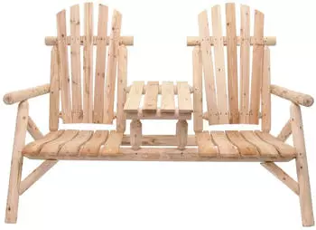 Bellavista Timber Gartenbank 2-Sitzer Tannenholz FSC 100% mit integriertem Tisch
