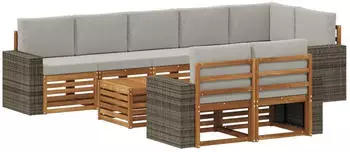 vidaXL Gartenlounge-Set Massivholz Akazie, 9-tlg. (3384547)