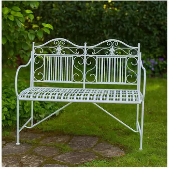 HTI-Living Gartenbank Celia Metall nostalgisch Creme