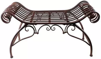 Linder Exclusiv Sitzbank Metall Antik-Design braun