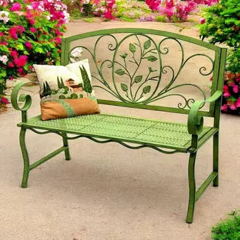 DanDiBo Gartenbank 2-Sitzer Metall Gr&uuml;n 110cm (96593)