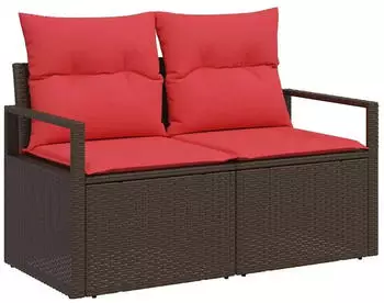 vidaXL Garten-Sofa mit Kissen Poly-Rattan 120x62x69cm (42006758)