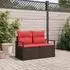 vidaXL Garten-Sofa mit Kissen Poly-Rattan 120x62x69cm (42006758)