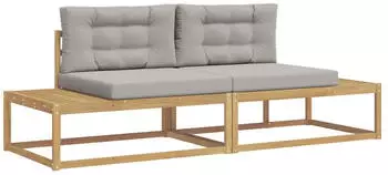 vidaXL Outdoor-Sofagarnitur Polyester Wei&szlig; 230,5x83x73cm