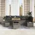 vidaXL Garten-Sofa-Set mit Kissen und Stauraum 9-tlg. Grau Poly-Rattan (3364753)