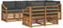 vidaXL Ecksofa Set 7-tlg. Akazien-Massivholz Natur/Anthrazit (3374987)