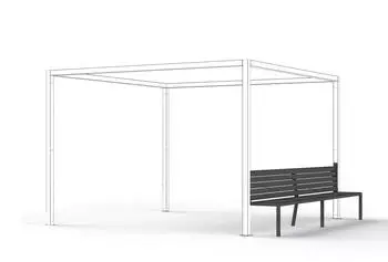 Siena Garden Schattenmanufaktur 4-Sitzer Gartenbank Aluminium Anthrazit, 300x100x62cm (P11694)