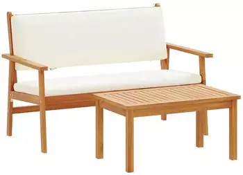 vidaXL Gartensofa-Set 2-teilig Massivholz Akazie mit Kissen (4106579)