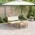 vidaXL Gartensofa-Set 2-teilig Massivholz Akazie mit Kissen (4106579)