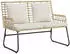 vidaXL Gartenbank 2-Sitzer Polyrattan Braun & Creme 113x69x83cm