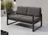Beautysofa Stella Gartensofa 2-Sitzer wasserabweisend Metallrahmen, Dunkelgrau (Patio Base 6)