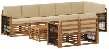 vidaXL Gartenlounge-Set Massivholz Akazie, 8-tlg (3384534)