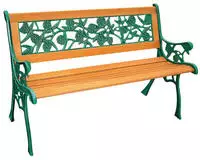 Spetebo Rosen Parkbank mit Gusseisen - Gartenbank Holz Bank Hartholz Dekobank