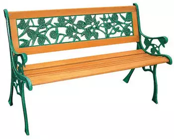 Spetebo Rosen Parkbank Gusseisen mit Holz Sitzfl&auml;che (1021)