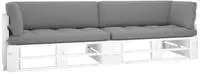 vidaXL 2-Sitzer-Palettensofa Wei&szlig; Impr&auml;gniertes Kiefernholz