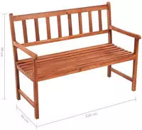 vidaXL Gartenbank mit Auflage 120 cm Massivholz Akazie