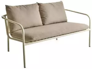 Brafab Bendt 2-Sitzer Gartensofa Aluminium/Teddy-Olefin Perlweiß/Beige