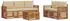 vidaXL Sofagarnitur 6-tlg. Massivholz Akazie Natur/Beige (3374363)