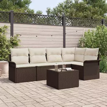 vidaXL Garten Sofa Set 5-teilig Poly-Rattan Grau mit Kissen (3345368)