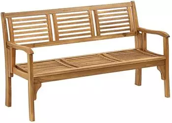 Dehner Klappbank Douglas 3-Sitzer, Akazienholz ge&ouml;lt, 150x62x90cm