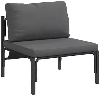 vidaXL Sofaelement Gartenm&ouml;bel mit Kissen, Stahl, Anthrazit, 80x80x71cm (42009985)