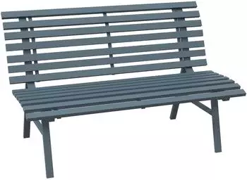 Outsunny Gartenbank Aluminium 123 x 67 x 79 cm Blau
