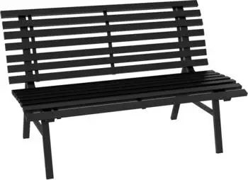 Outsunny Gartenbank Aluminium 123 x 67 x 79 cm Schwarz