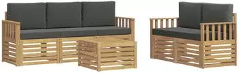 vidaXL Sofagarnitur Massivholz Akazie, Garten-Lounge (3391387)