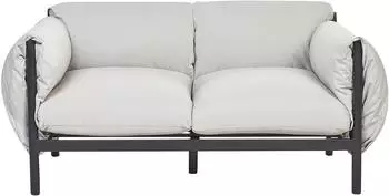 Beliani Esperia 2-Sitzer Gartensofa, Aluminium, grau