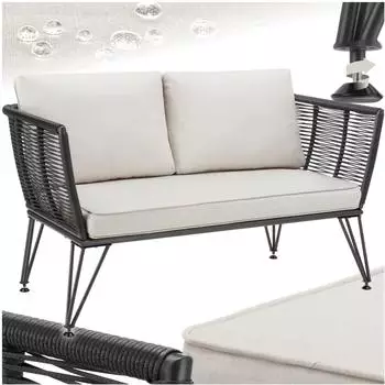 TecTake Sundo Rope Design 67 x 131 x 71 cm Anthrazit