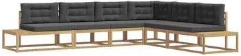 vidaXL Outdoor-Sofagarnitur Weiß 357 x 198,5 x 73 cm (3387011)