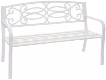 Proregal Gartenbank 87x127x58cm Wei&szlig;