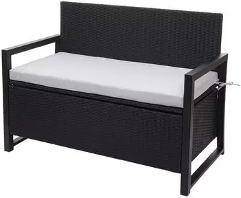 Proregal Poly-Rattan 2er Sitzbank 87x117x57cm anthrazit/grau
