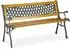 Relaxdays Gartenbank Gusseisen Holz PVC Natur Grün Stabil 73 x 125 x 52 cm