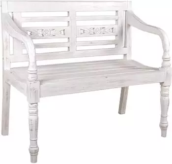 Deluke Tomas 2-Sitzer 100cm Mahagoni Wei&szlig;
