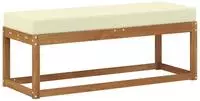 vidaXL Outdoor Hockerbank mit Kissen Natur und Creme 115 x 43 x 45 cm