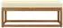 vidaXL Outdoor Hockerbank mit Kissen Natur/Creme 115 x 43 x 45 cm