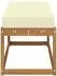 vidaXL Outdoor Hockerbank mit Kissen Natur/Creme 115 x 43 x 45 cm