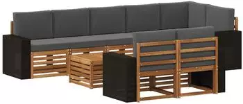 vidaXL Loungeset Massivholz Akazie, modular (3384543)